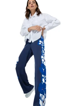 Femmes Caroline Biss Hauts*1608-90 / Blouse Courte Oversize En Coton Avec Broderie