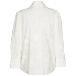 Femmes Caroline Biss Hauts*1614-91 / Blouse Droite En Coton Avec Broderie