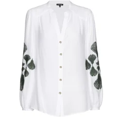 Femmes Caroline Biss Hauts*1625-69 / Blouse Droite Souple Avec Broderie