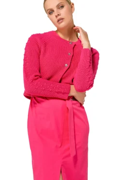 Femmes Caroline Biss Tire*1281-74 / Bolero En Grosse Tricot En Coton