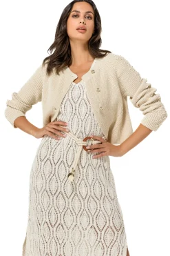 Femmes Caroline Biss Tire*1281-34 / Bolero Grosse Maille En Coton