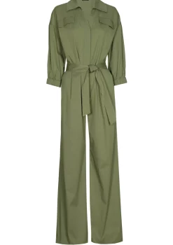 Femmes Caroline Biss Pantalon*1568-60 / Combinaison Confortable En Coton, Jambe Large