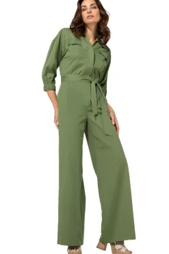 Femmes Caroline Biss Pantalon*1568-60 / Combinaison Confortable En Coton, Jambe Large