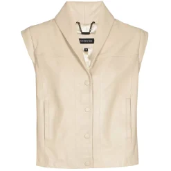 Femmes Caroline Biss Gilets*1800-33 / Gilet En Cuir Avec Manche Amovible