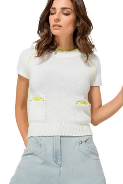 Femmes Caroline Biss Tire*1218-91 / Haut Maille Fine 2 Styles