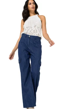 Femmes Caroline Biss Pantalon*1512-24 / Jean Cargo Fluide, Jambe Large, Taille Normale