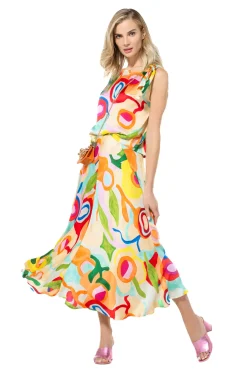 Femmes Caroline Biss Jupes*3766-79 / Jupe Midi Fluide Frivole