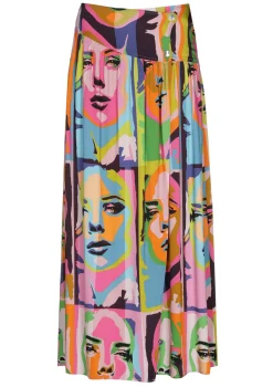Femmes Caroline Biss Jupes*1702-79 / Jupe Midi Fluide Pop Art