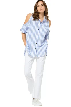 Femmes Caroline Biss Hauts*3678-24 / Nuisette Longue Effet Epaule
