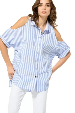 Femmes Caroline Biss Hauts*3678-24 / Nuisette Longue Effet Epaule