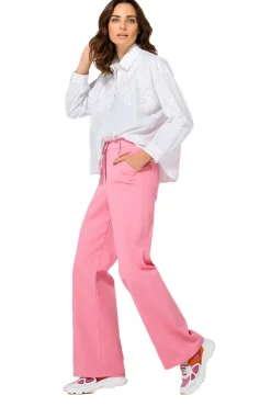 Femmes Caroline Biss Pantalon*1579-71 / Pantalon Confortable En Coton, Jambe Large, Taille Normale
