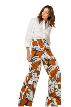 Femmes Caroline Biss Pantalon*1508-39 / Pantalon En Coton, Jambe Large, Taille Haute