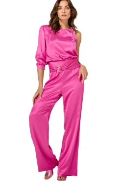 Femmes Caroline Biss Pantalon*1535-73 / Pantalon Festif Fluide, Jambe Droite, Taille Haute