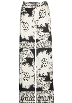 Femmes Caroline Biss Pantalon*1560-19 / Pantalon Fluide Brillant, Jambe Droite, Taille Normale