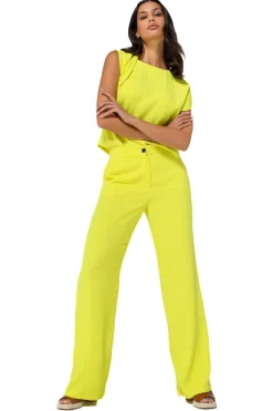Femmes Caroline Biss Pantalon*1521-80 / Pantalon Fluide City Look, Jambe Droite, Taille Normale