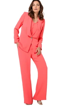 Femmes Caroline Biss Pantalon*1521-72 / Pantalon Fluide City Look, Jambe Droite, Taille Normale