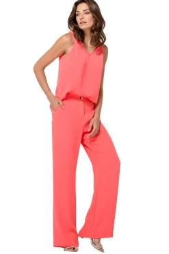 Femmes Caroline Biss Pantalon*1521-72 / Pantalon Fluide City Look, Jambe Droite, Taille Normale