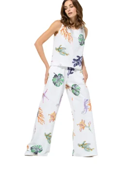 Femmes Caroline Biss Pantalon*3581-69 / Pantalon Large Confortable En Coton, Taille Normale