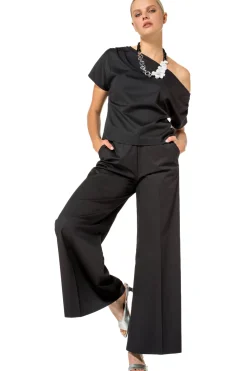 Femmes Caroline Biss Pantalon*1569-10 / Pantalon Large Confortable En Coton, Taille Normale