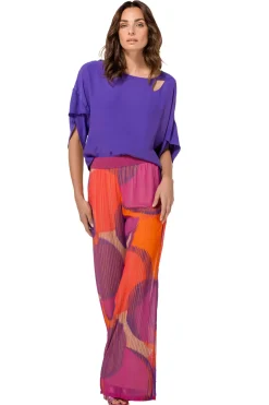 Femmes Caroline Biss Pantalon*1574-49 / Pantalon Palazzo Fluide Effet Plisse