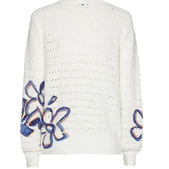 Femmes Caroline Biss Tire*1289-29 / Pull Ample Tricote Avec Imprime