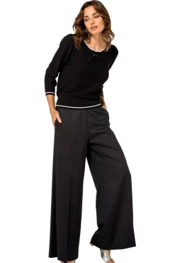 Femmes Caroline Biss Tire*1248-10 / Pull Bicolore Maille Fine