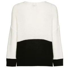 Femmes Caroline Biss Tire*1298-19 / Pull Coton Bicolore