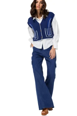 Femmes Caroline Biss Tire*1287-29 / Pull Debardeur En Coton