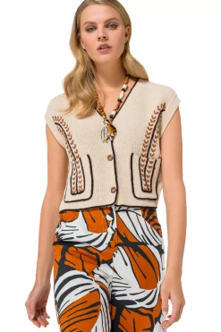 Femmes Caroline Biss Tire*1287-39 / Pull Debardeur En Coton
