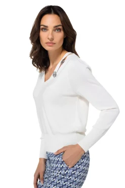 Femmes Caroline Biss Tire*1259-91 / Pull Elegant En Maille Fine 2 Styles