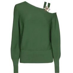 Femmes Caroline Biss Tire*1257-62 / Pull Elegant En Maille Fine Effet Epaule