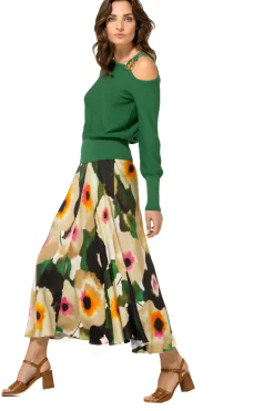 Femmes Caroline Biss Tire*1257-62 / Pull Elegant En Maille Fine Effet Epaule