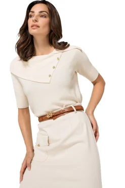 Femmes Caroline Biss Tire*1245-34 / Pull Elegant En Maille Fine