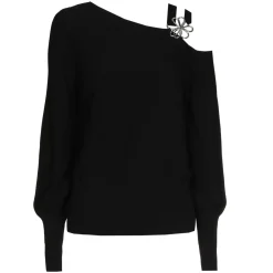 Femmes Caroline Biss Tire*1257-10 / Pull Elegant En Maille Fine Effet Epaule