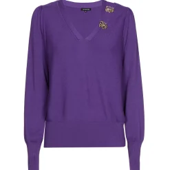 Femmes Caroline Biss Tire*1259-45 / Pull Elegant En Maille Fine 2 Styles
