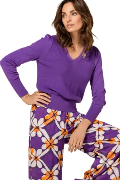 Femmes Caroline Biss Tire*1259-45 / Pull Elegant En Maille Fine 2 Styles