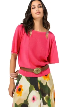 Femmes Caroline Biss Tire*1258-74 / Pull En Maille Fine A Manches Fantaisie