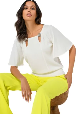 Femmes Caroline Biss Tire*1258-91 / Pull En Maille Fine A Manches Fantaisie