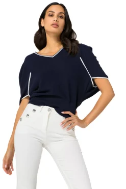 Femmes Caroline Biss Tire*1247-21 / Pull En Maille Fine Effet Manches