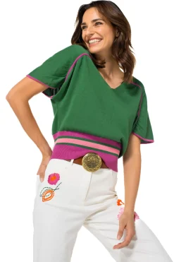 Femmes Caroline Biss Tire*1251-69 / Pull En Maille Fine Effet Manches