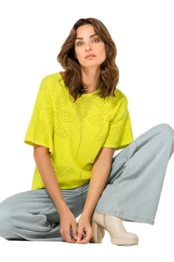 Femmes Caroline Biss Tire*1249-80 / Pull En Maille Fine Effet Fleur
