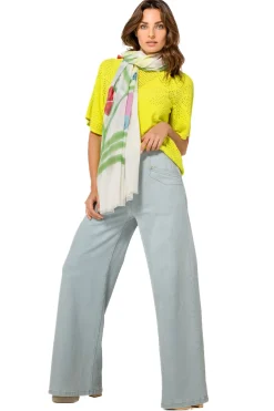 Femmes Caroline Biss Tire*1249-80 / Pull En Maille Fine Effet Fleur
