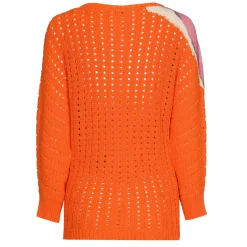 Femmes Caroline Biss Tire*1280-69 / Pull Long Ample Tricote Avec Imprime