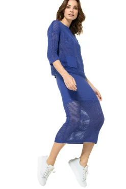 Femmes Caroline Biss Tire*3213-26 / Pull Long En Crochet Transparent