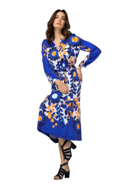 Femmes Caroline Biss Robes*1172-29 / Robe Chemise Midi Fluide
