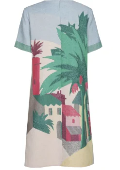 Femmes Caroline Biss Robes*1152-69 / Robe Droite En Coton Imprime All-Over