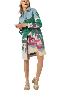 Femmes Caroline Biss Robes*1152-69 / Robe Droite En Coton Imprime All-Over