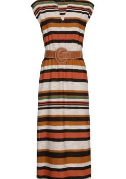 Femmes Caroline Biss Robes*1155-39 / Robe Midi Confortable Coupe Droite