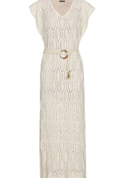 Femmes Caroline Biss Robes*1140-34 / Robe Midi Droite En Crochet
