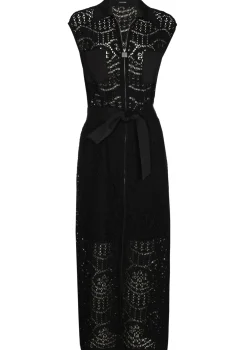 Femmes Caroline Biss Robes*1143-10 / Robe Midi Droite En Dentelle